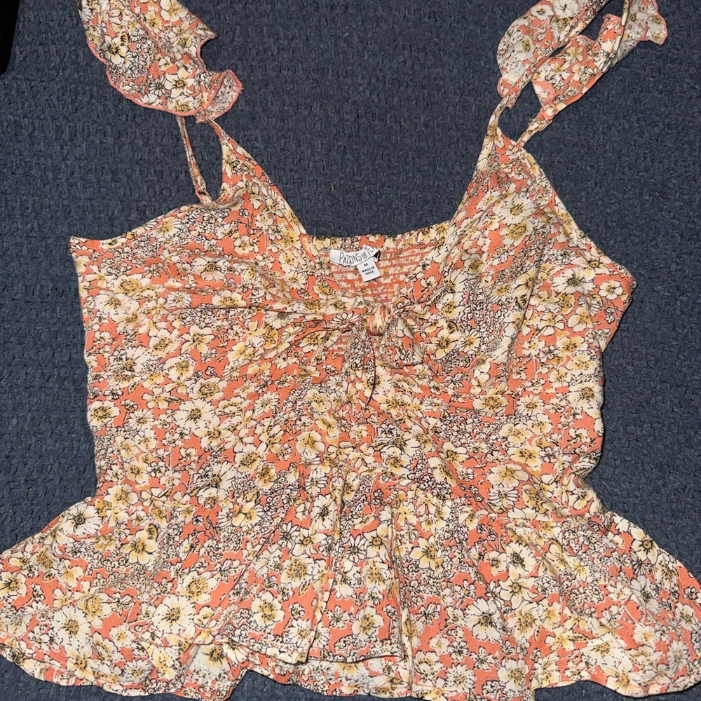 Patrons of Peace Floral Peach Blouse